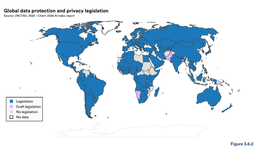 Figure 3.6.2 — Global data protection and privacy legislation